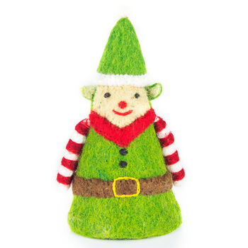 Handmade Felt Eco Elf Christmas Tree Topper, 2 of 2