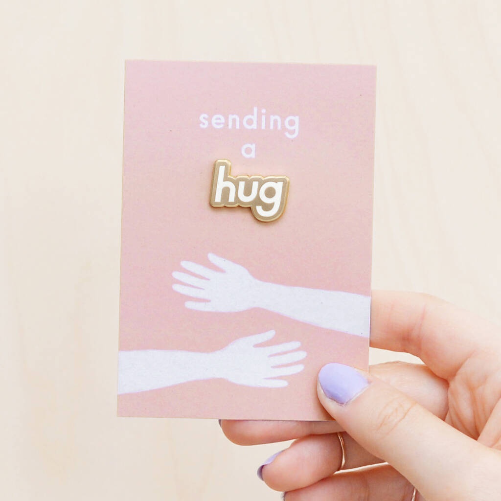 Sending A Hug Enamel Pin Badge, 1 of 6