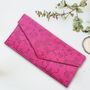 Vibrant Pink Silk Sari Purse, Fair Trade Clutch Bag, Ethically Handmade, thumbnail 1 of 6