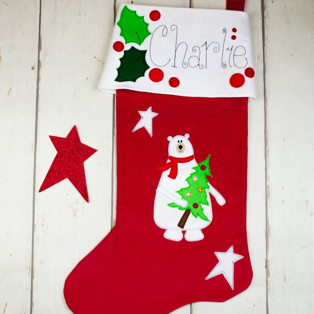 Personalised Bear Christmas Stocking By Sew Very English ...