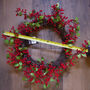 60cm Artificial Christmas Natural Red Berry Wreath, thumbnail 8 of 8