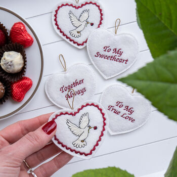 Personalised Embroidered Valentine's Gift Tag, 2 of 6