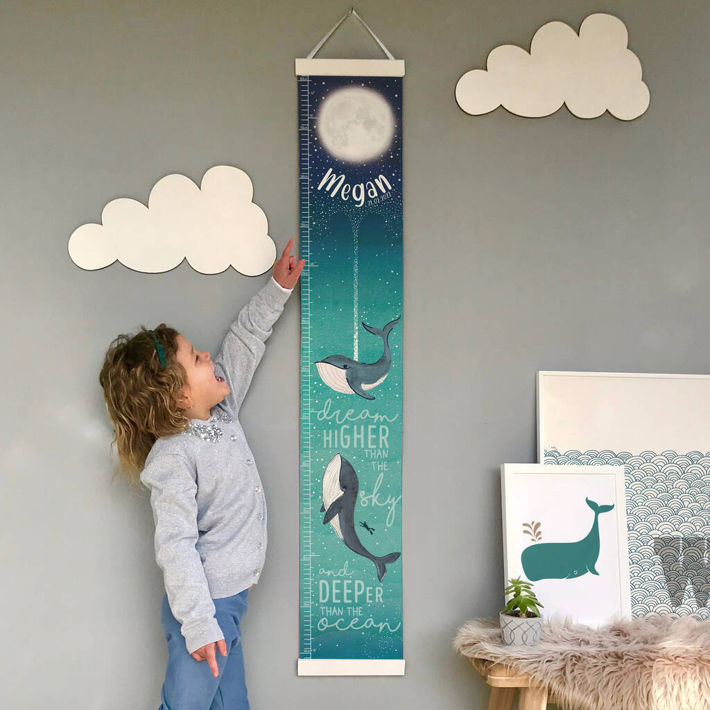Personalised Ocean Whales Canvas Height Chart, 1 of 9