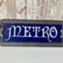 47cm Blue Metal Paris Metro Sign – Vintage Wall Plaque, thumbnail 2 of 6