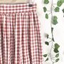 Gingham Cotton Midi Skirt, 1950 Skirt, thumbnail 4 of 5