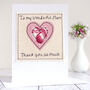 Personalised Heart Thank You Card For Mum Or Her, thumbnail 1 of 9