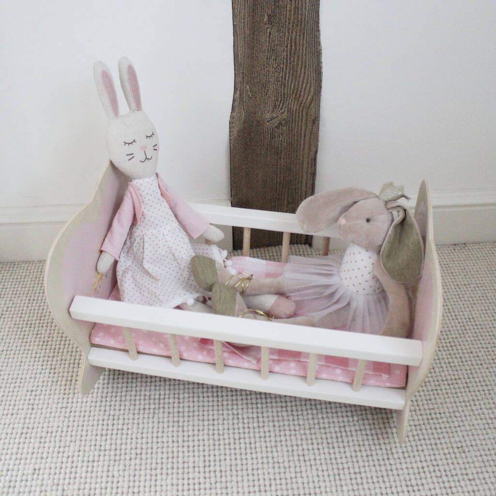 Wooden Dolls Cot By Lime Tree London