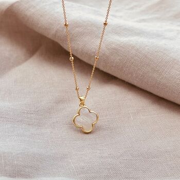 Mother Of Pearl Clover Necklace, 5 of 7