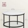 Coffee Table Marble Round Tempered Glass Storage Shelf, thumbnail 9 of 12