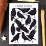 Crows Wildlife Watercolour Postcard, thumbnail 1 of 9