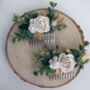 Gold And Ivory Bridal Flower Hair Comb, thumbnail 3 of 3