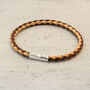 Personalised Sterling Silver Cork Bracelet Natural/Brown, thumbnail 2 of 8