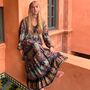 'Farren' Navy And Turquoise Paisley Maxi Dress, thumbnail 1 of 5