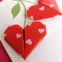 Personalised Origami Cherry Heart Valentines Day Card, thumbnail 5 of 9