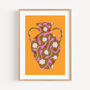 Patterned Yellow Vase Art Print, thumbnail 1 of 4