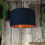 Deep Space Navy Lampshade With Copper Foil Lining, thumbnail 1 of 3