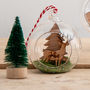 Personalised Cherry Wood Stag Christmas Bauble, thumbnail 2 of 3