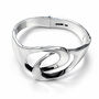 Interlocking Solid Silver Circles Bangle, thumbnail 3 of 10