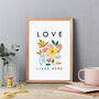 Abstract Flowers Love Lives Here Print A4, thumbnail 1 of 2