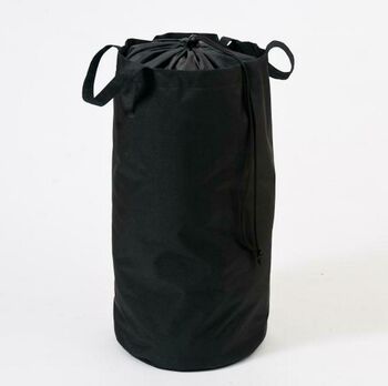 Natural Oak Laundry Basket Black Bag, 2 of 4