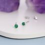 Green Onyx Stud Earrings In Sterling Silver, thumbnail 1 of 11