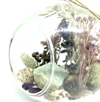 Dried Flowers And Fluorite Crystal Terrarium Kit, 3 of 6