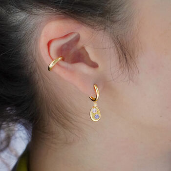 Gemstone Mini Pebble Hoop Earrings, 2 of 12