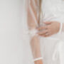Sheer Pearl Bridal Robe Pearl Tulle Bride Robe, thumbnail 2 of 6