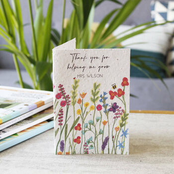 Personalised Thank You Teacher Wildflower Notebook, 4 of 10