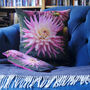 Pink Dahlia Velvet Cushion, thumbnail 4 of 5