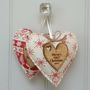 Baby's First Christmas Oak Fabric Heart Decoration, thumbnail 2 of 8