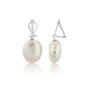 Large White Pearl Clip Earrings, thumbnail 1 of 2