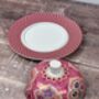 Dark Pink Patterned Round Butter Dish, thumbnail 2 of 3