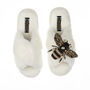 Classic Laines Slippers With Artisan Honeybee Brooch, thumbnail 6 of 7