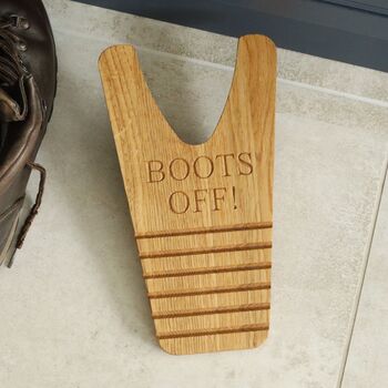 Personalised Solid Oak Boot Jack – Practical Gift For Walkers, 5 of 9