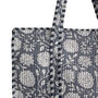 Grey Flower Cotton Quilted Shoulder Bag, thumbnail 4 of 4