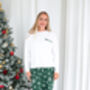 Family Christmas Personalised Snowflake Pyjamas In Red And Green, thumbnail 6 of 10