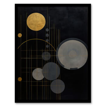 Golden Soot Abstract Black Grey And Gold Wall Art Print, 5 of 6