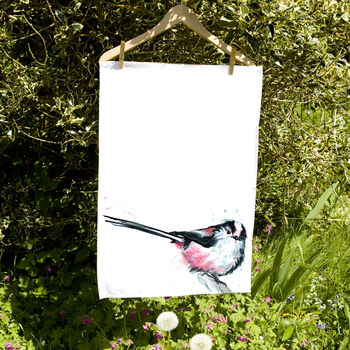 Inky Long Tailed Tit Tea Towel, 7 of 7
