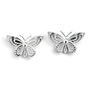 3D Butterfly Sterling Silver Stud Earrings, thumbnail 1 of 4