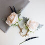 Cream Rose Wedding Buttonhole, thumbnail 6 of 6