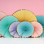 Pastel And Gold Foil Fan Decorations, thumbnail 1 of 8