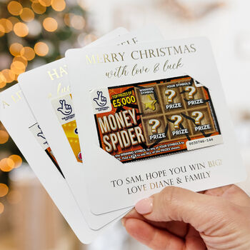 Personalised Christmas Scratch Card Holders, Xmas Lotto Holders Small And Large, 5 of 8