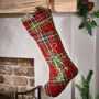 Personalised Tartan Mistletoe Christmas Stocking, thumbnail 1 of 7