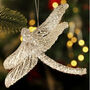 G Decor Glittery Dragonfly Christmas Tree Decoration, thumbnail 1 of 3
