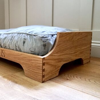 Personalised Oak Dog Bed, 5 of 9