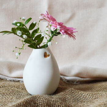 Porcelain Bud Vase With An Embossed Heart, 2 of 12