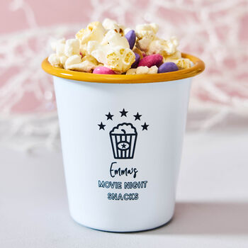 Personalised Coloured Enamel Snack Pot For Her, 3 of 4