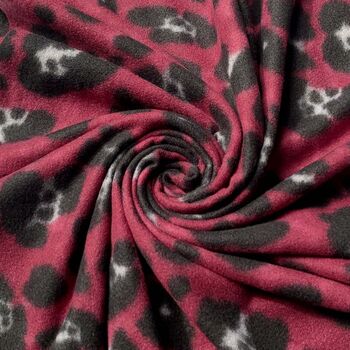 Burgundy Animal Wool And Viscose Blend Fleece Scarf, 3 of 3