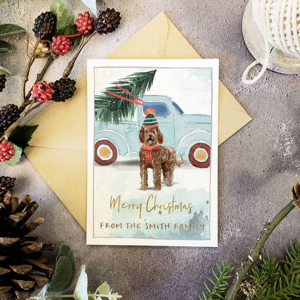 Personalised Labradoodle Christmas Card By Mitzi Prints